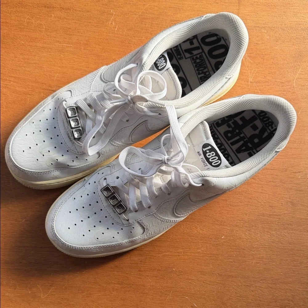 Nike Air Force One Premium “1-800 Toll Free”White Sneakers